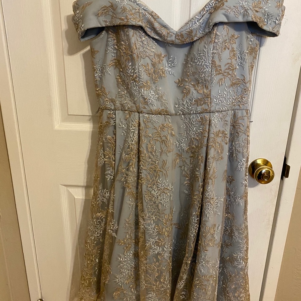 Winter dress baby blue and lace